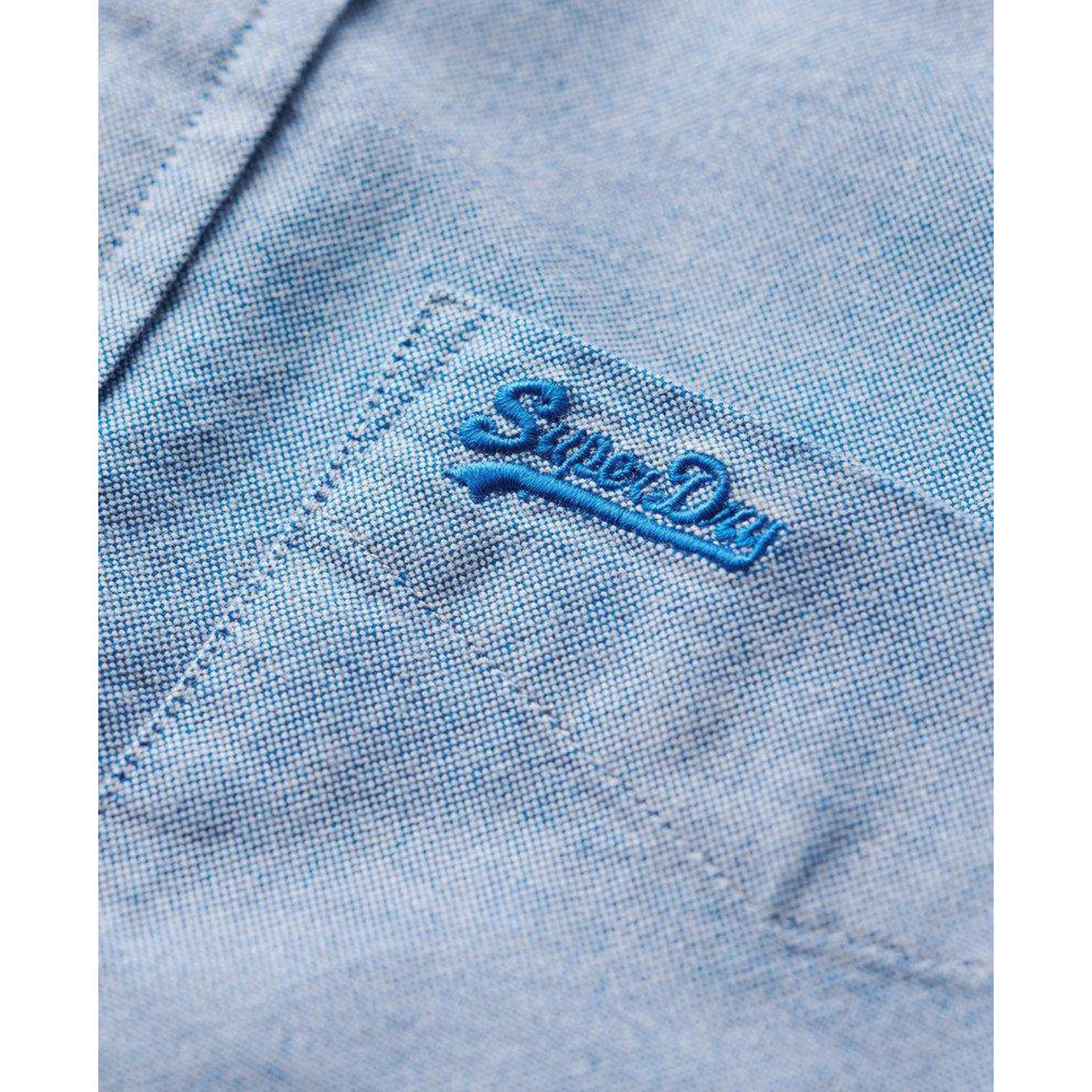 Superdry regular fit overhemd met logo lichtblauw