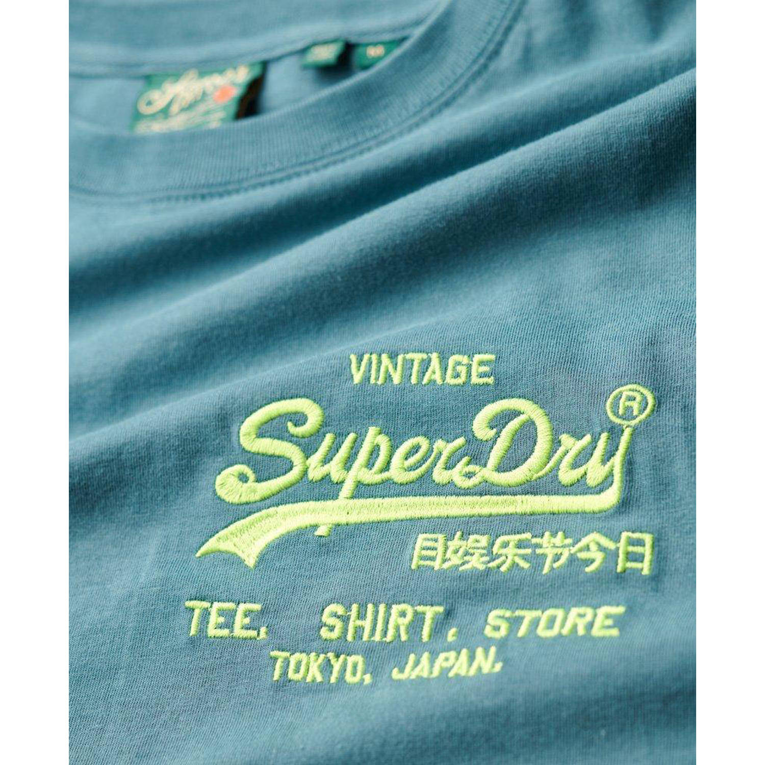 Superdry T-shirt met logo blauw