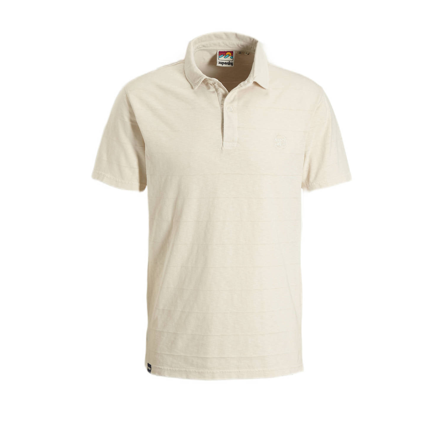 Superdry Gestreept poloshirt korte mouw beige Heren