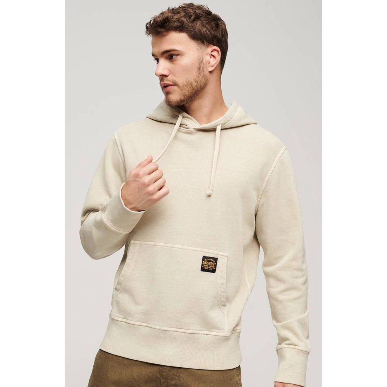 Superdry hoodie met logo beige