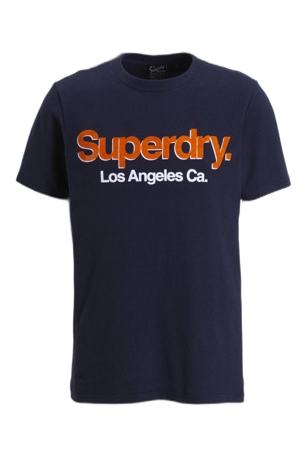 Superdry T-shirt met printopdruk donkerblauw | wehkamp