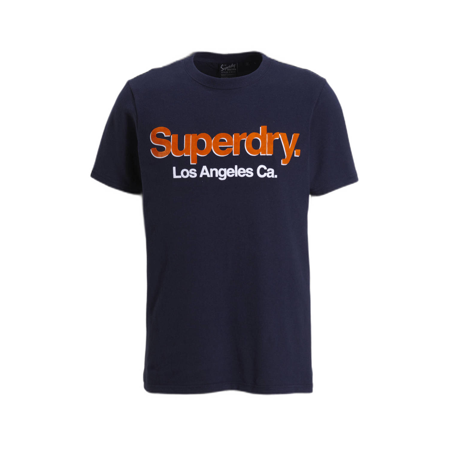 Superdry T-shirt met printopdruk donkerblauw