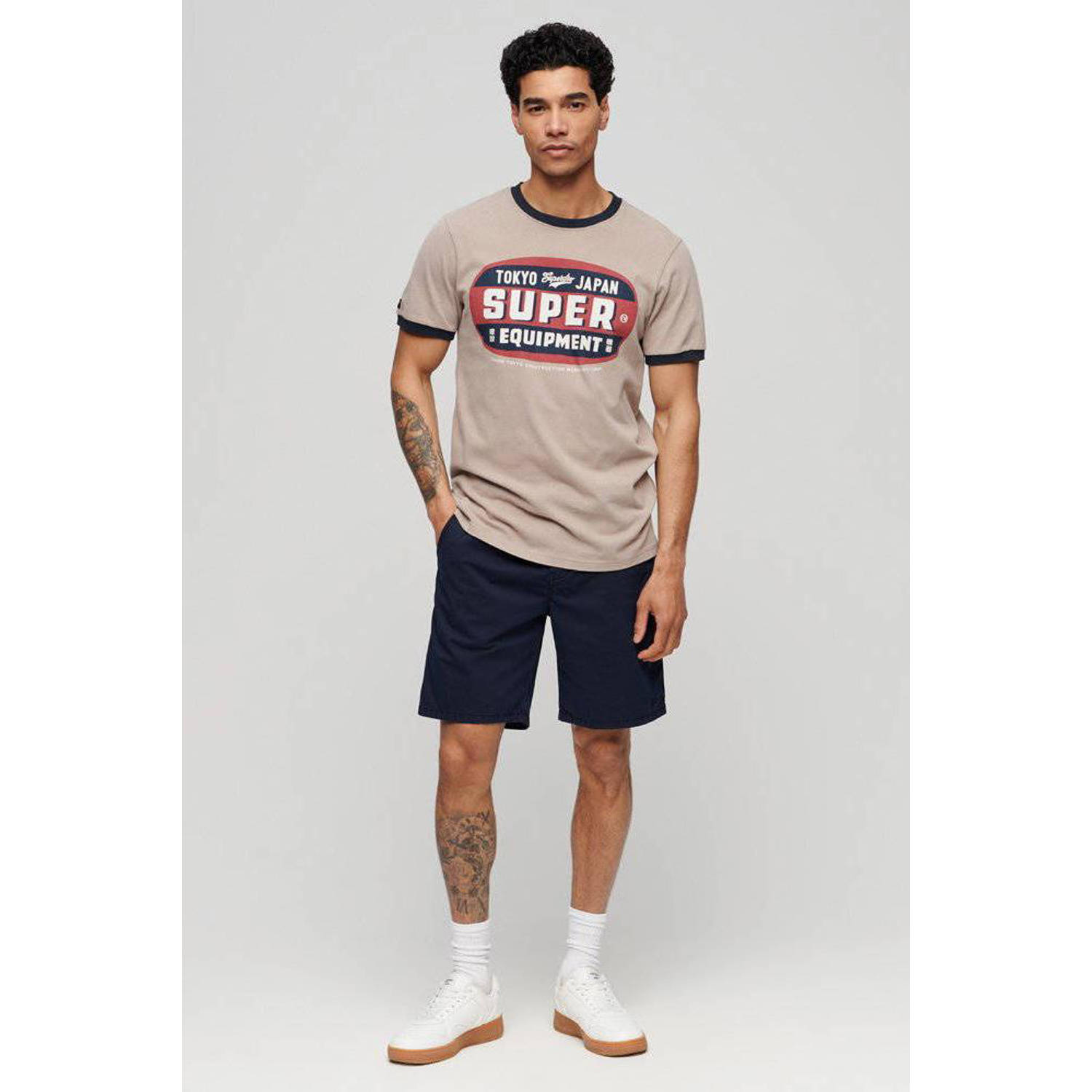 Superdry regular fit short donkerblauw