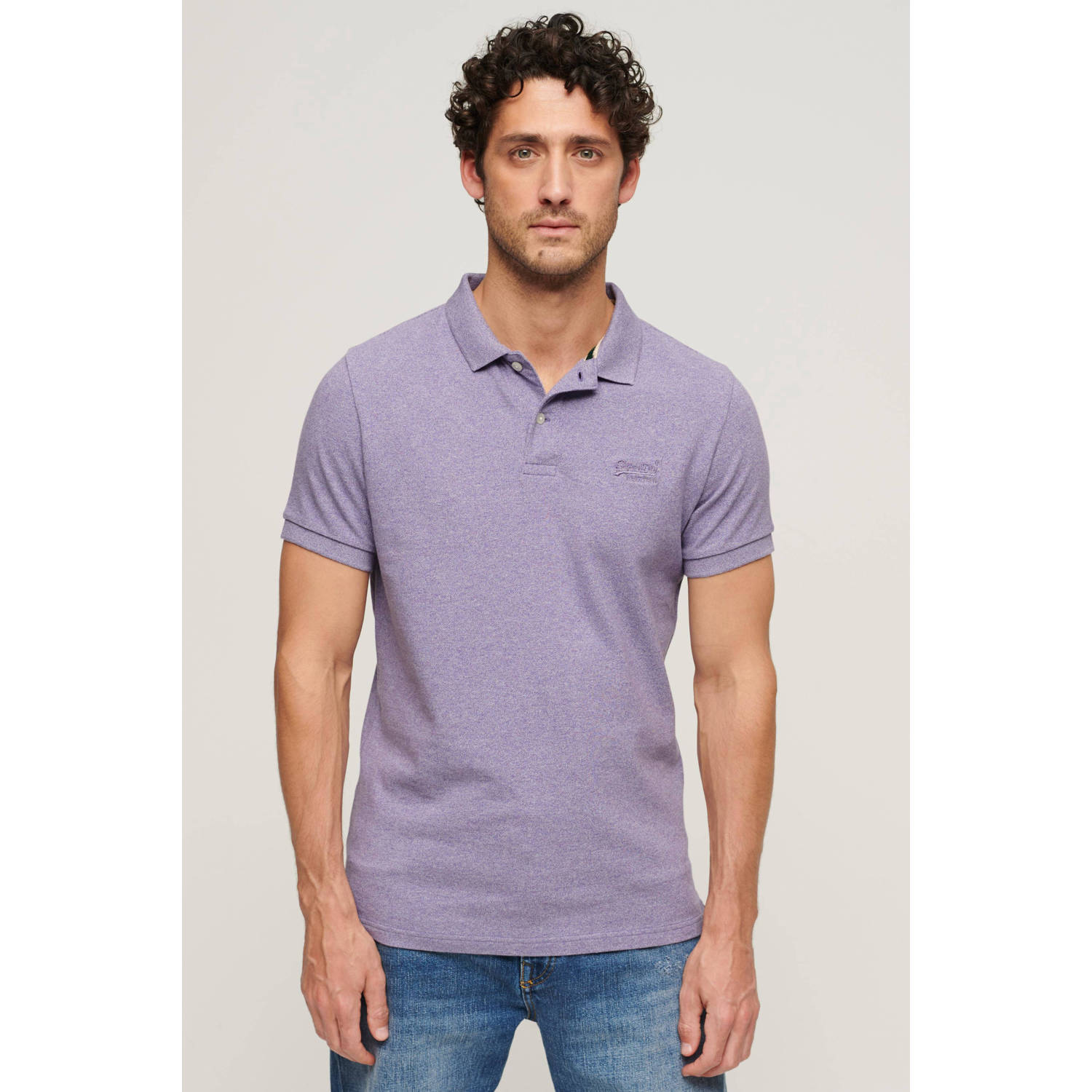 Superdry regular fit polo Classic Pique met logo 1ag