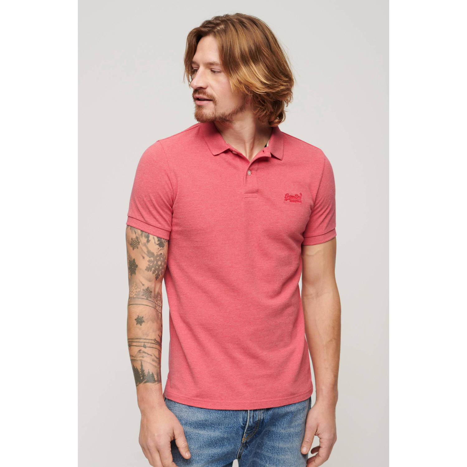 Superdry regular fit polo Classic Pique met logo 9vs