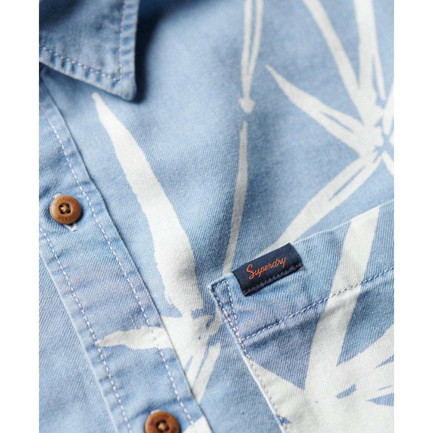 Superdry regular fit overhemd met all over print blauw