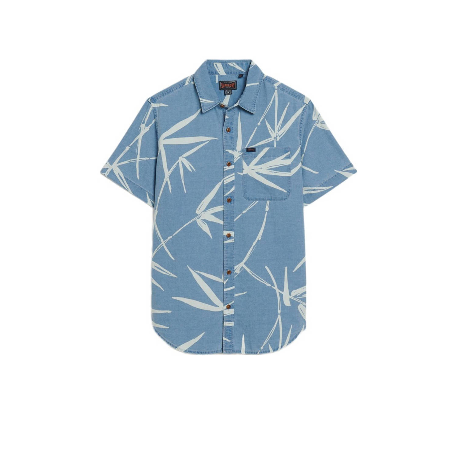 Superdry regular fit overhemd met all over print blauw