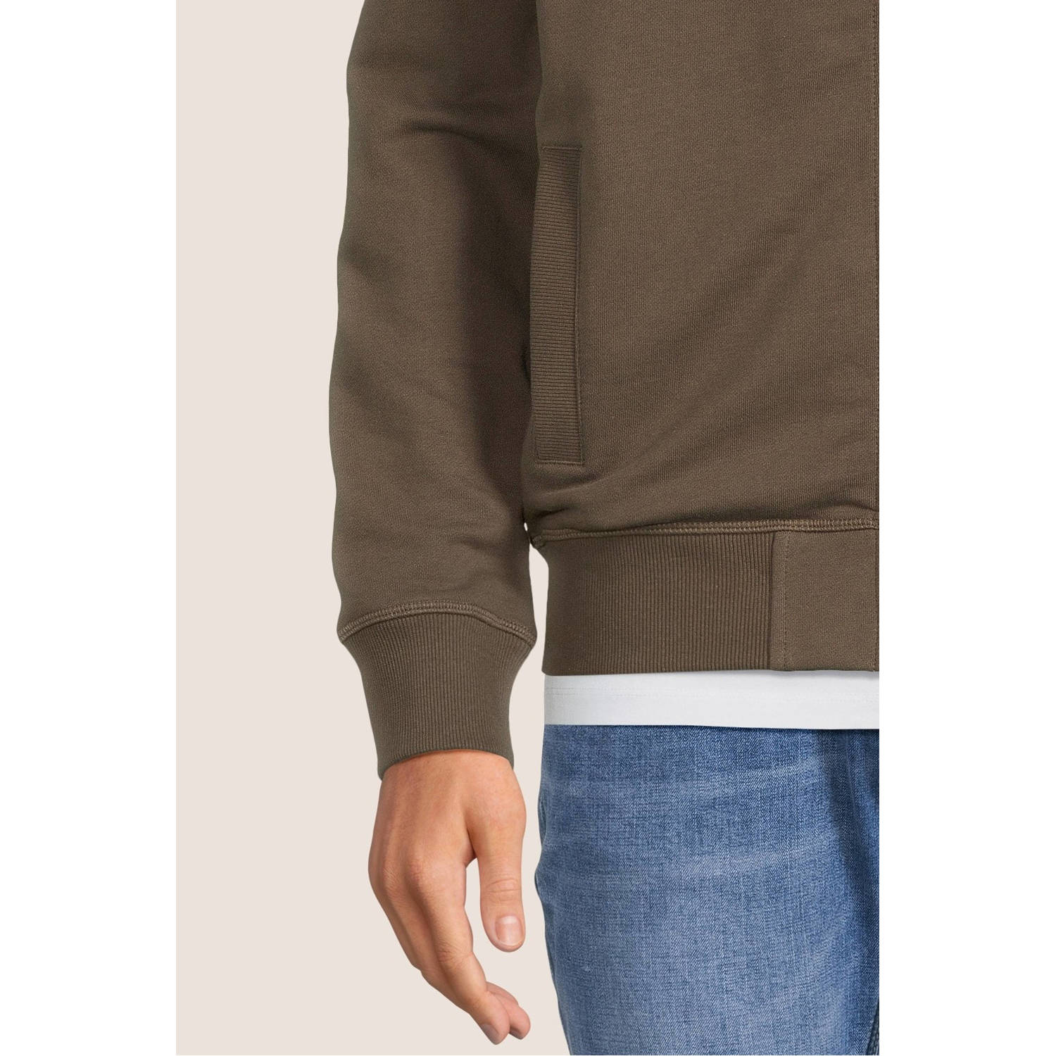 Superdry sweatvest met logo bruin
