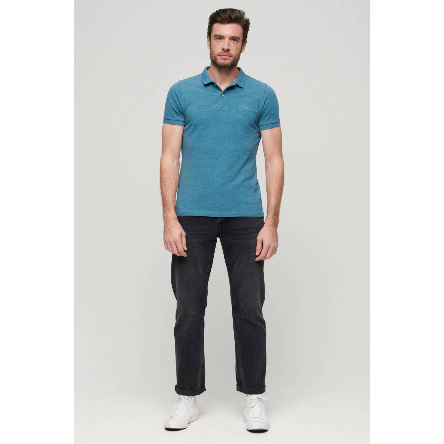 Superdry regular fit polo Classic Pique met logo 1af