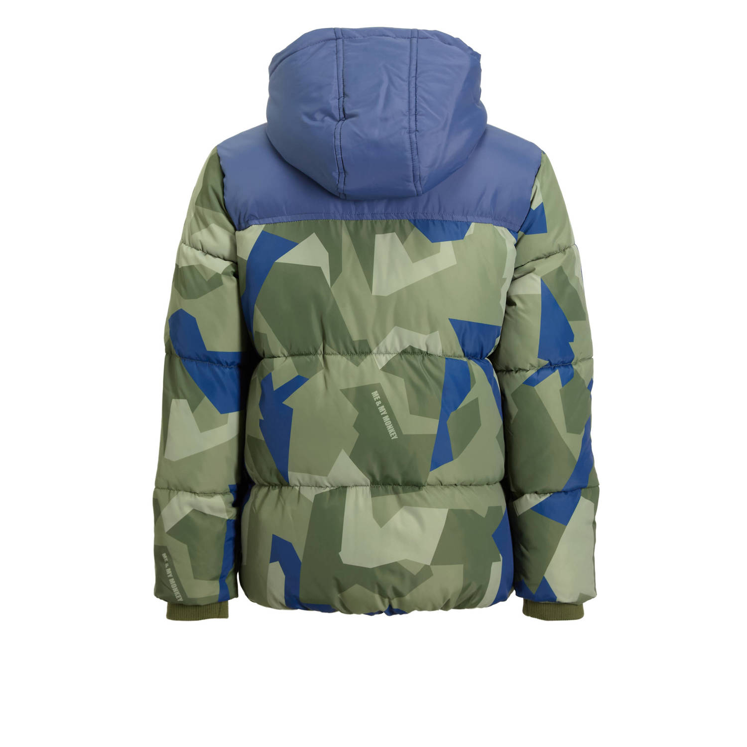 Me & My Monkey winterjas Ralf camouflage groen blauw