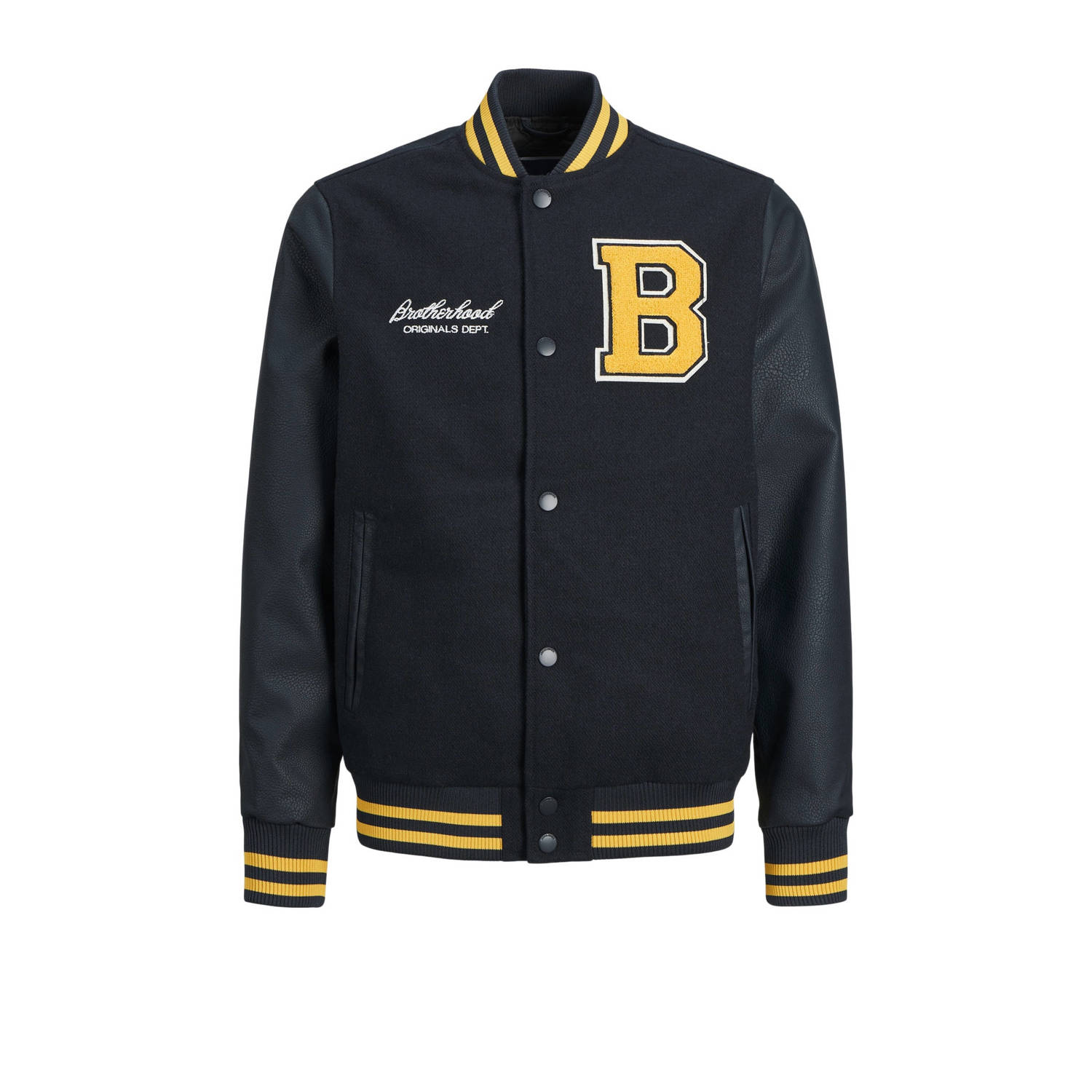 Jack & jones JUNIOR bomberjack JORCOLLEGE met printopdruk donkerblauw Jas Jongens Polyester Ronde hals 128