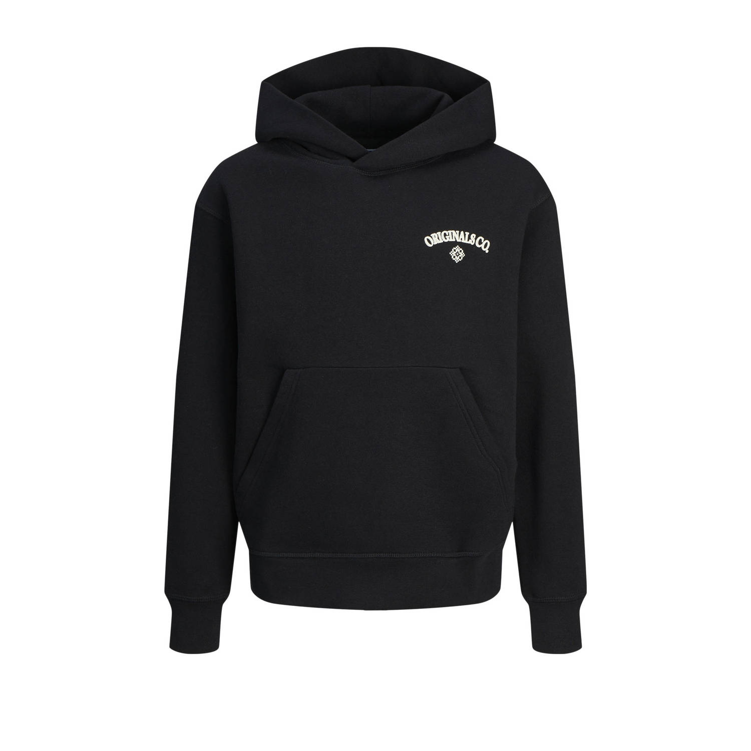 Jack & jones JUNIOR hoodie JORSANTORINI met backprint zwart Sweater Backprint 140