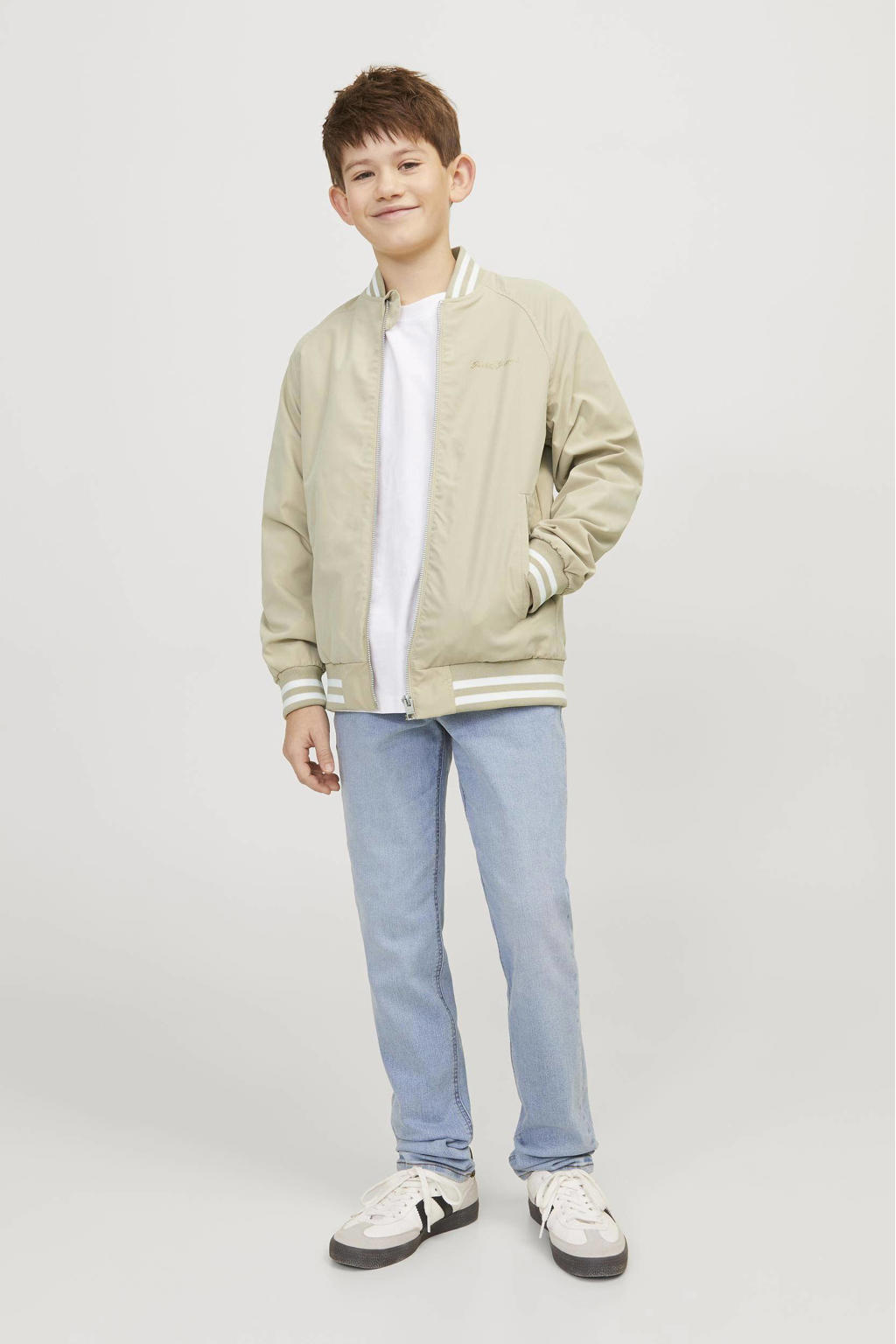 JACK & JONES JUNIOR bomberjack zomer JORLUCCA beige | wehkamp