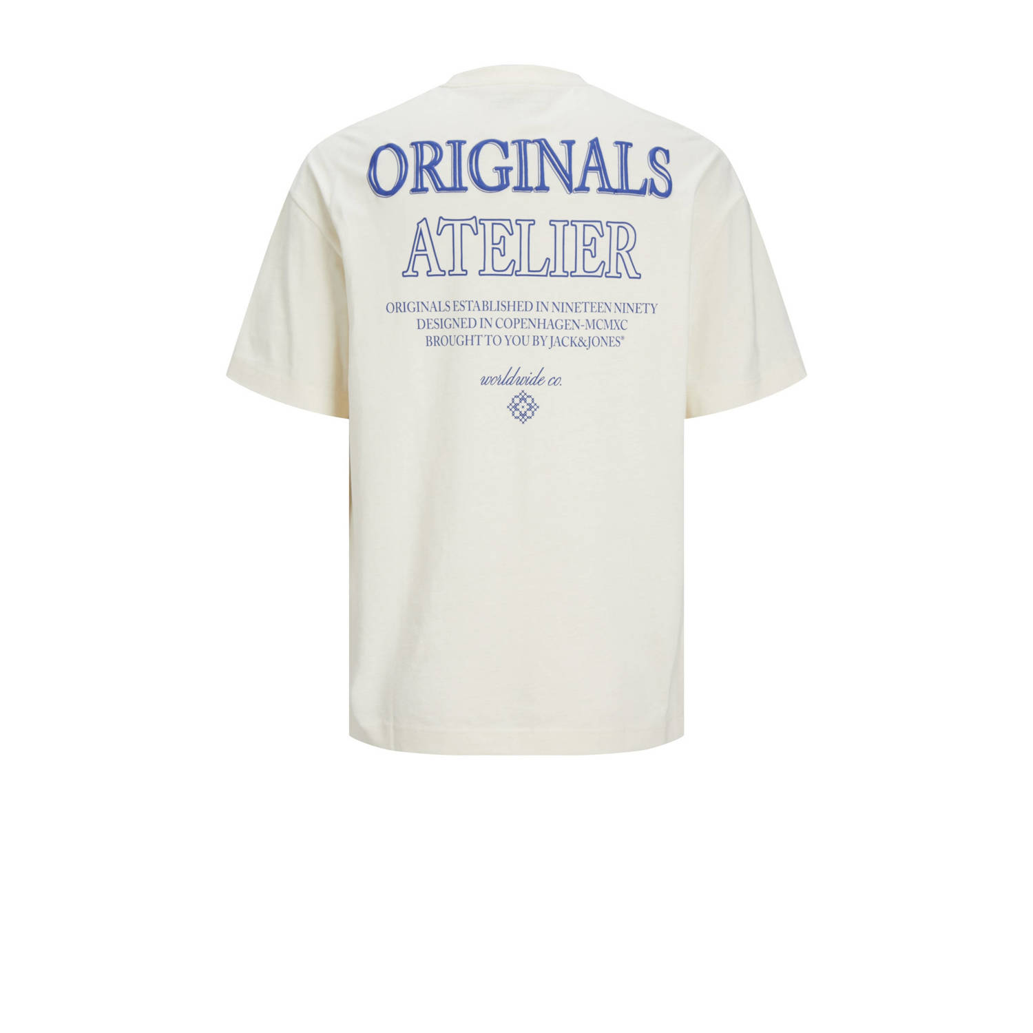 JACK & JONES JUNIOR T-shirt JORSANTORINI met backprint offwhite