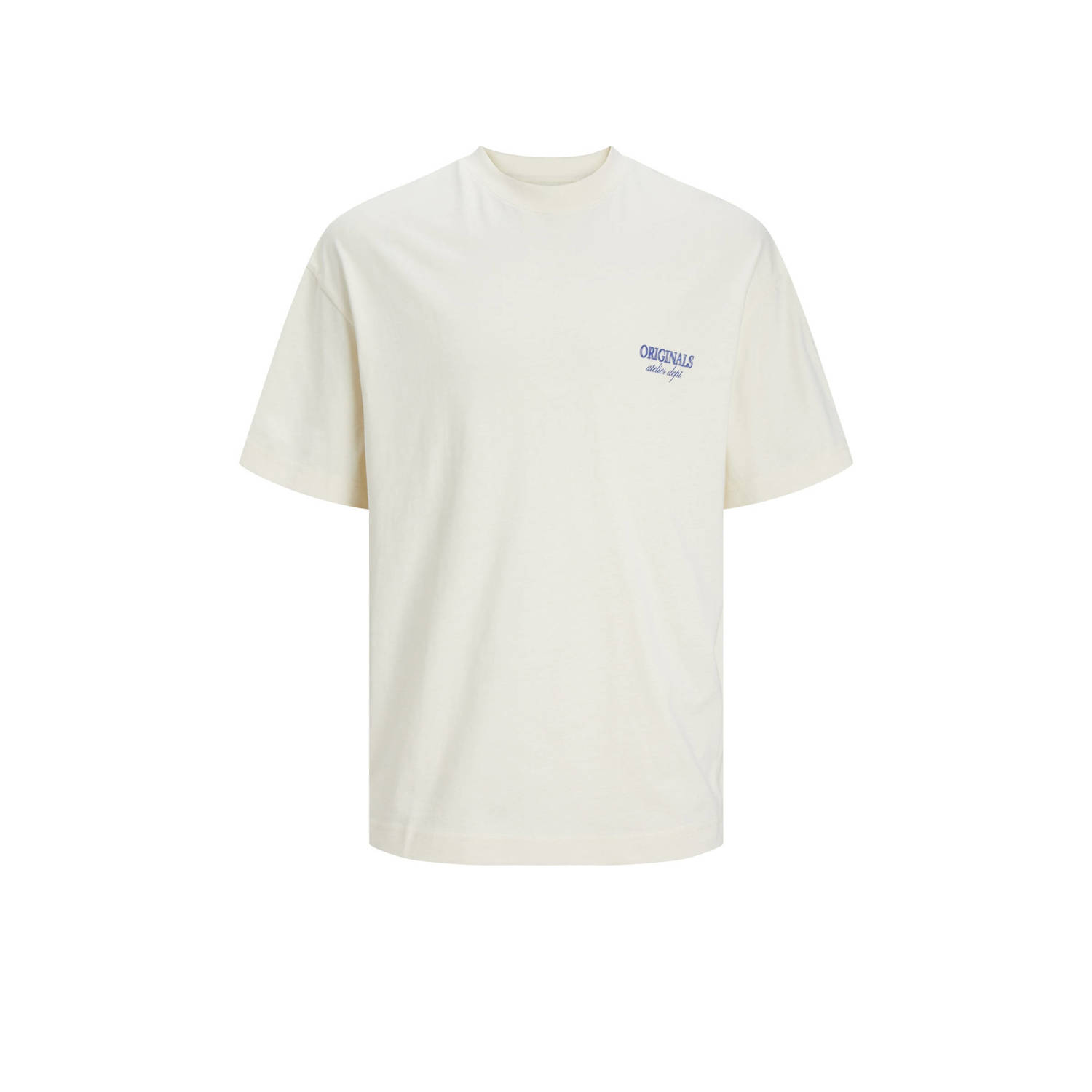 Jack & jones JUNIOR T-shirt JORSANTORINI met backprint offwhite Wit Jongens Katoen Ronde hals 152