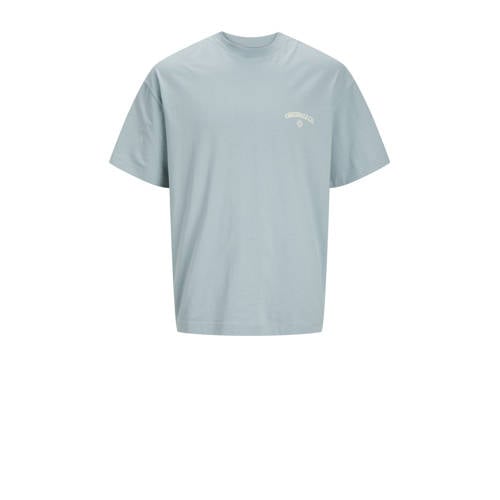 JACK & JONES JUNIOR T-shirt JORSANTORINI met backprint lichtblauw