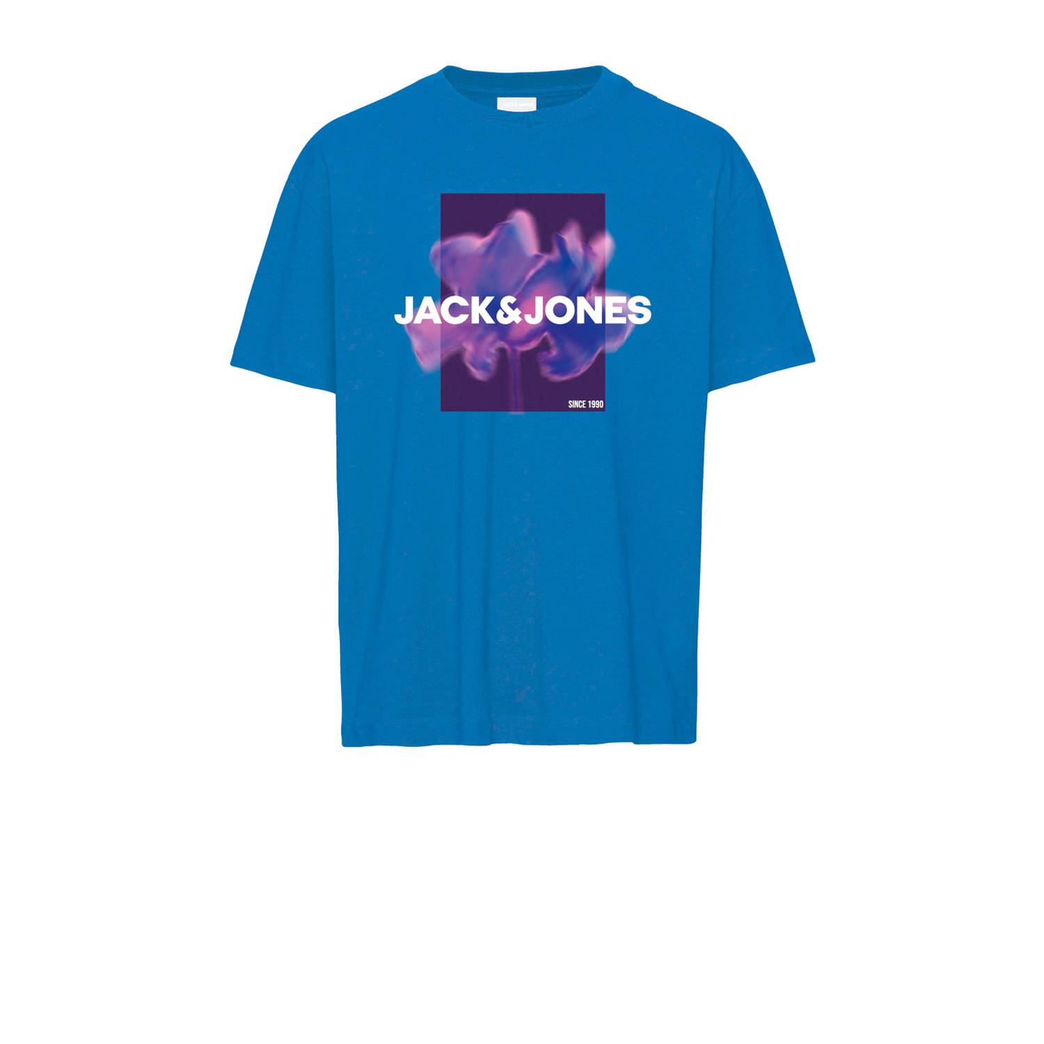 Jack & jones JUNIOR T-shirt JCOFLORALS met printopdruk hardblauw Jongens Katoen Ronde hals 128