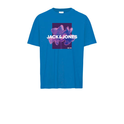 JACK & JONES JUNIOR T-shirt JCOFLORALS met printopdruk hardblauw