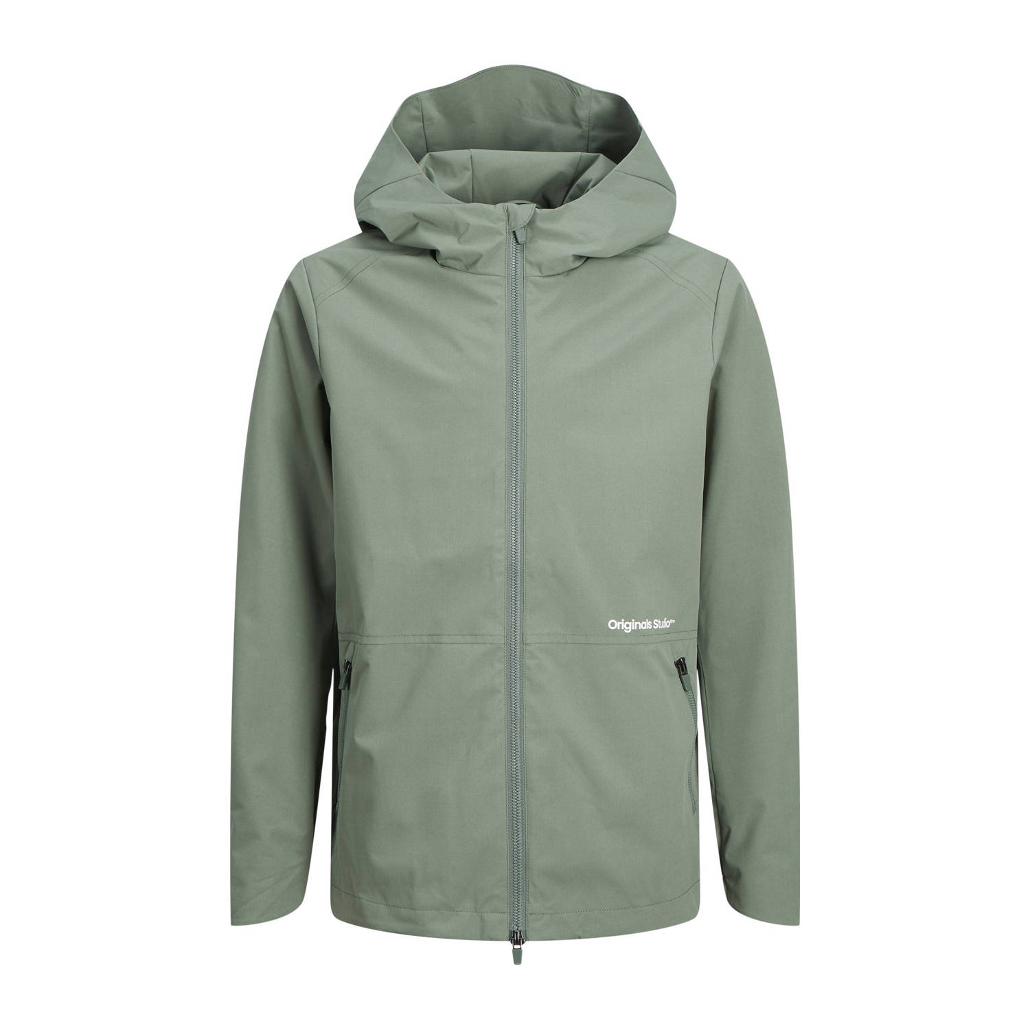 Jack & jones JUNIOR zomerjas JORVESTERBRO zachtgroen Jongens Softshell Capuchon 140