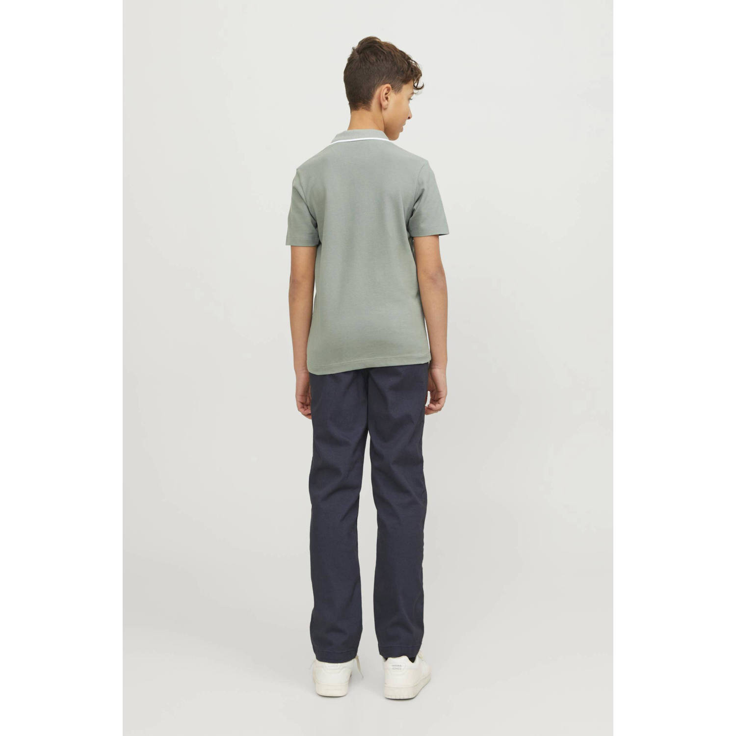 JACK & JONES JUNIOR polo JPRBLUSHIELD met printopdruk zachtgroen