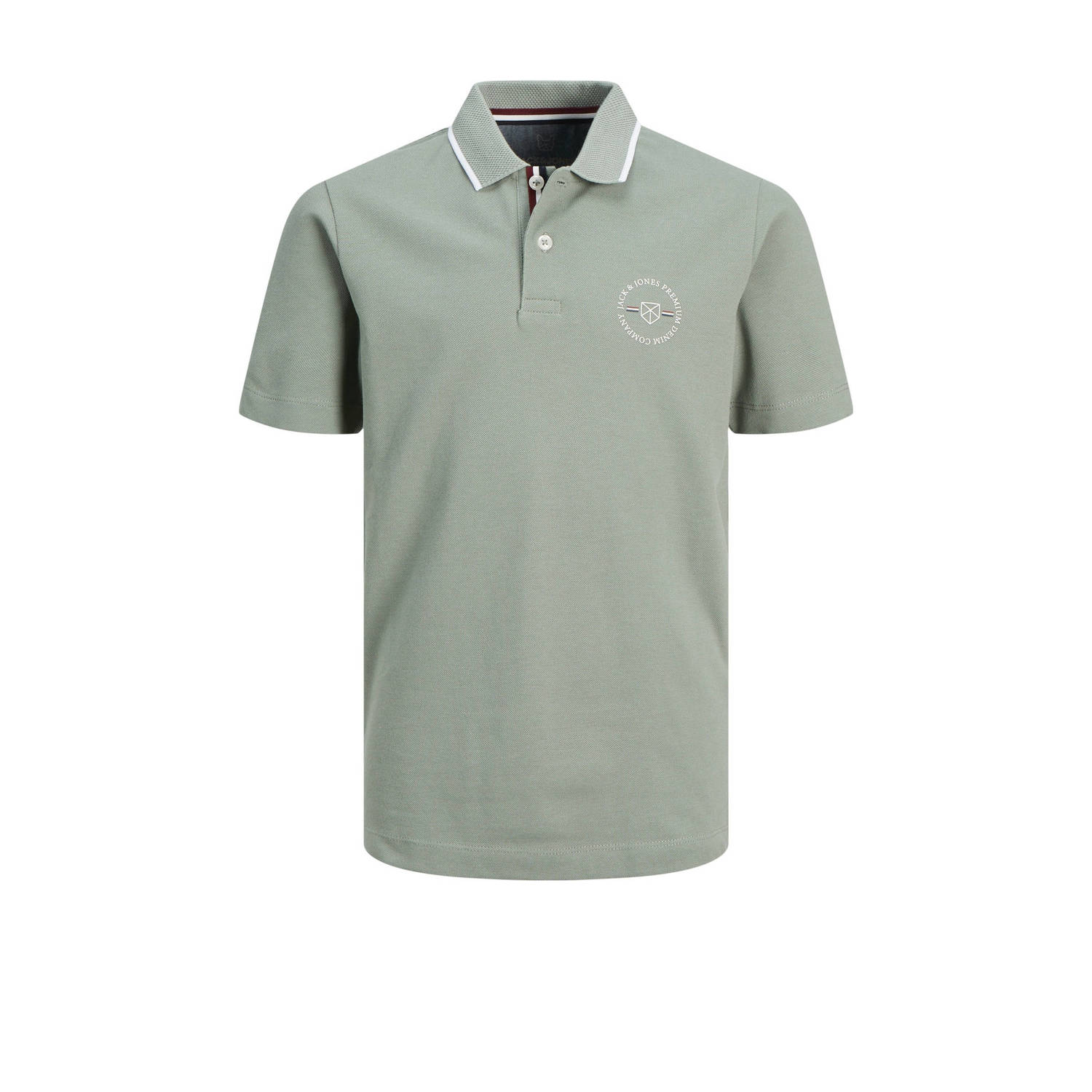 JACK & JONES JUNIOR polo JPRBLUSHIELD met printopdruk zachtgroen