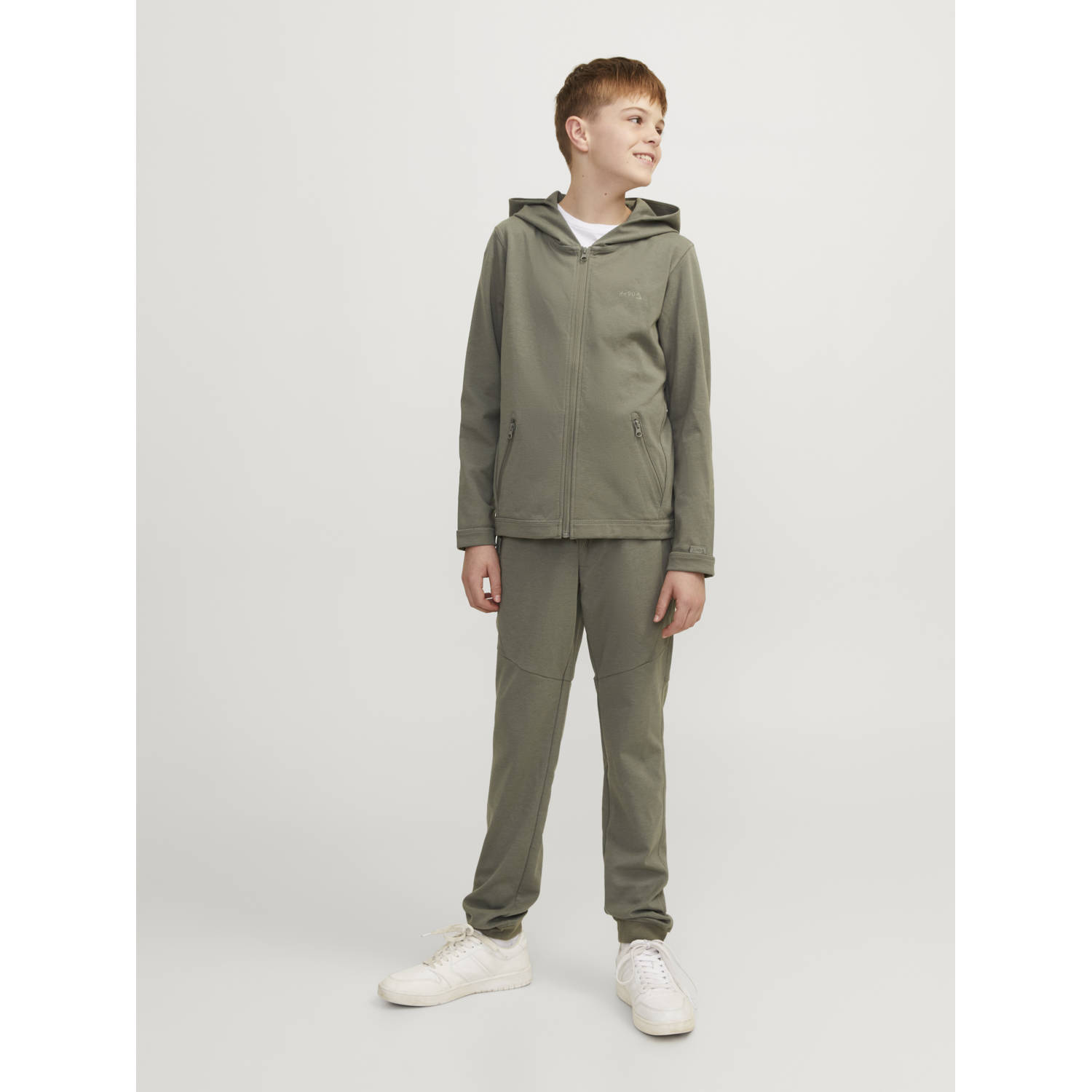 JACK & JONES JUNIOR low waist slim fit joggingbroek JPSTWILL JJENCLOUD licht armygroen