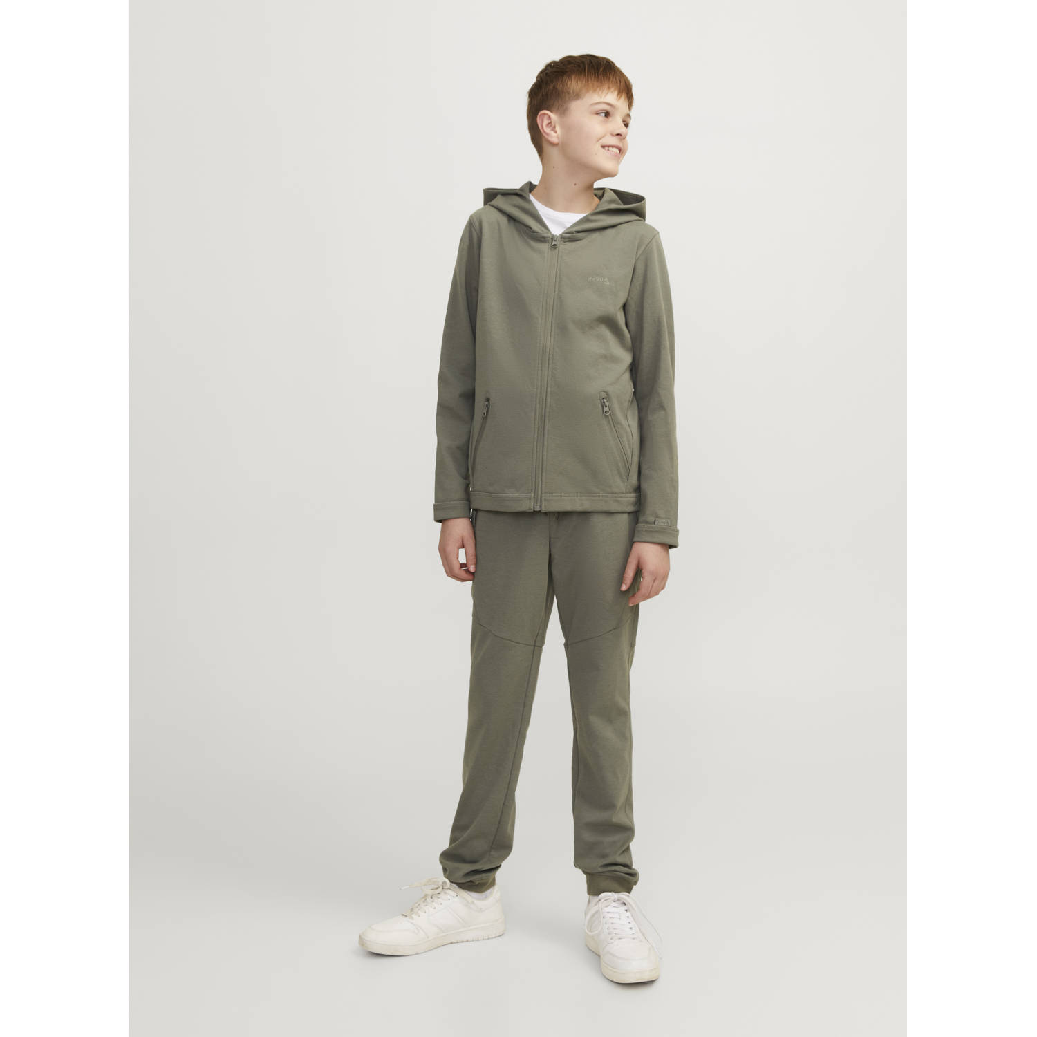 JACK & JONES JUNIOR low waist slim fit joggingbroek JPSTWILL JJENCLOUD licht armygroen