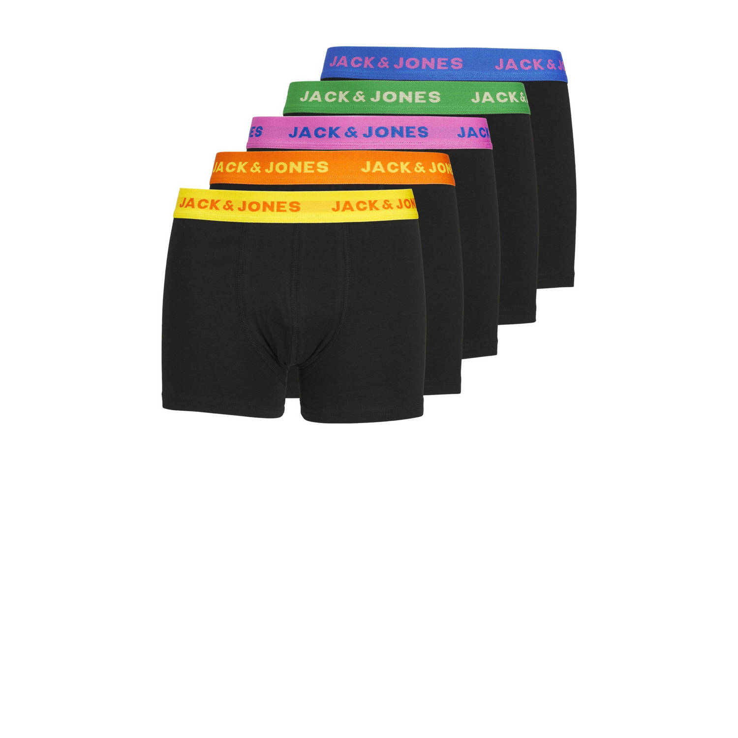 JACK & JONES JUNIOR boxershort JACLEO SOLID set van 5 zwart multicolor