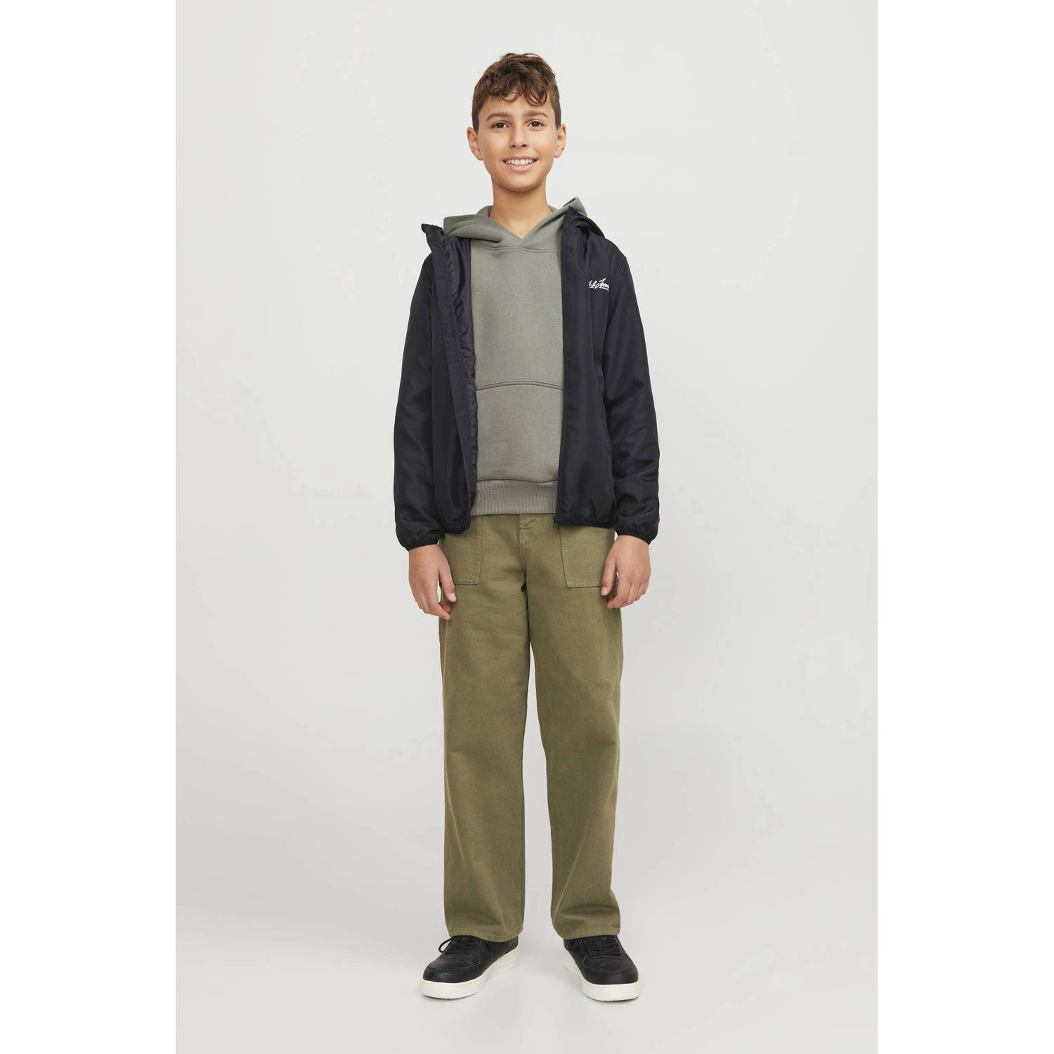 JACK & JONES JUNIOR softshell jas zomer JJOLIVER zwart