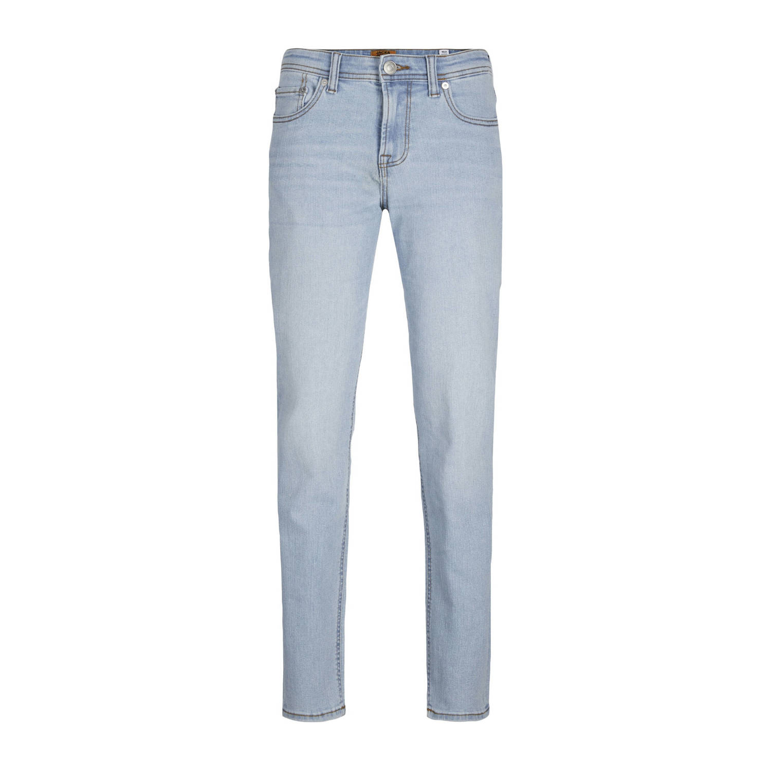 Jack & jones JUNIOR low waist slim fit jeans JJIGLENN JJORIGINAL light blue denim Blauw Jongens Stretchdenim 128