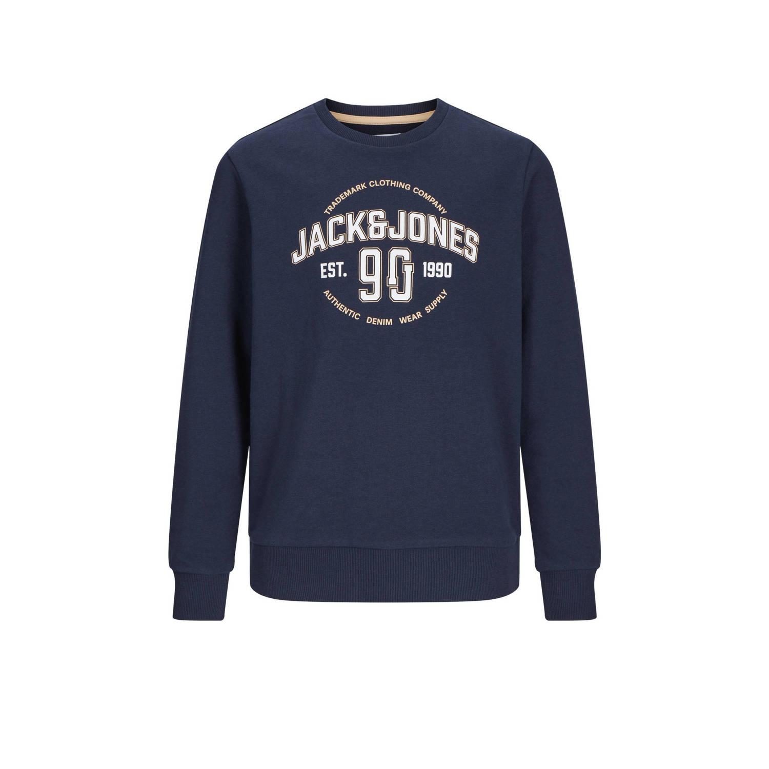 Jack & jones JUNIOR sweater JJMINDS met logo donkerblauw Logo 116
