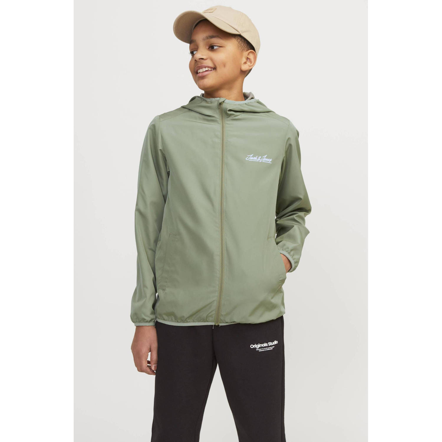 JACK & JONES JUNIOR softshell jas zomer JJOLIVER zachtgroen