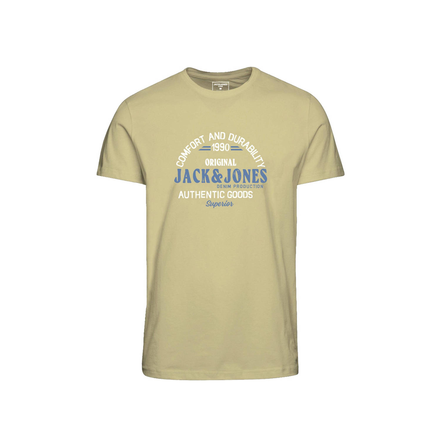 JACK & JONES JUNIOR T-shirt JJMINDS met logo lichtgeel