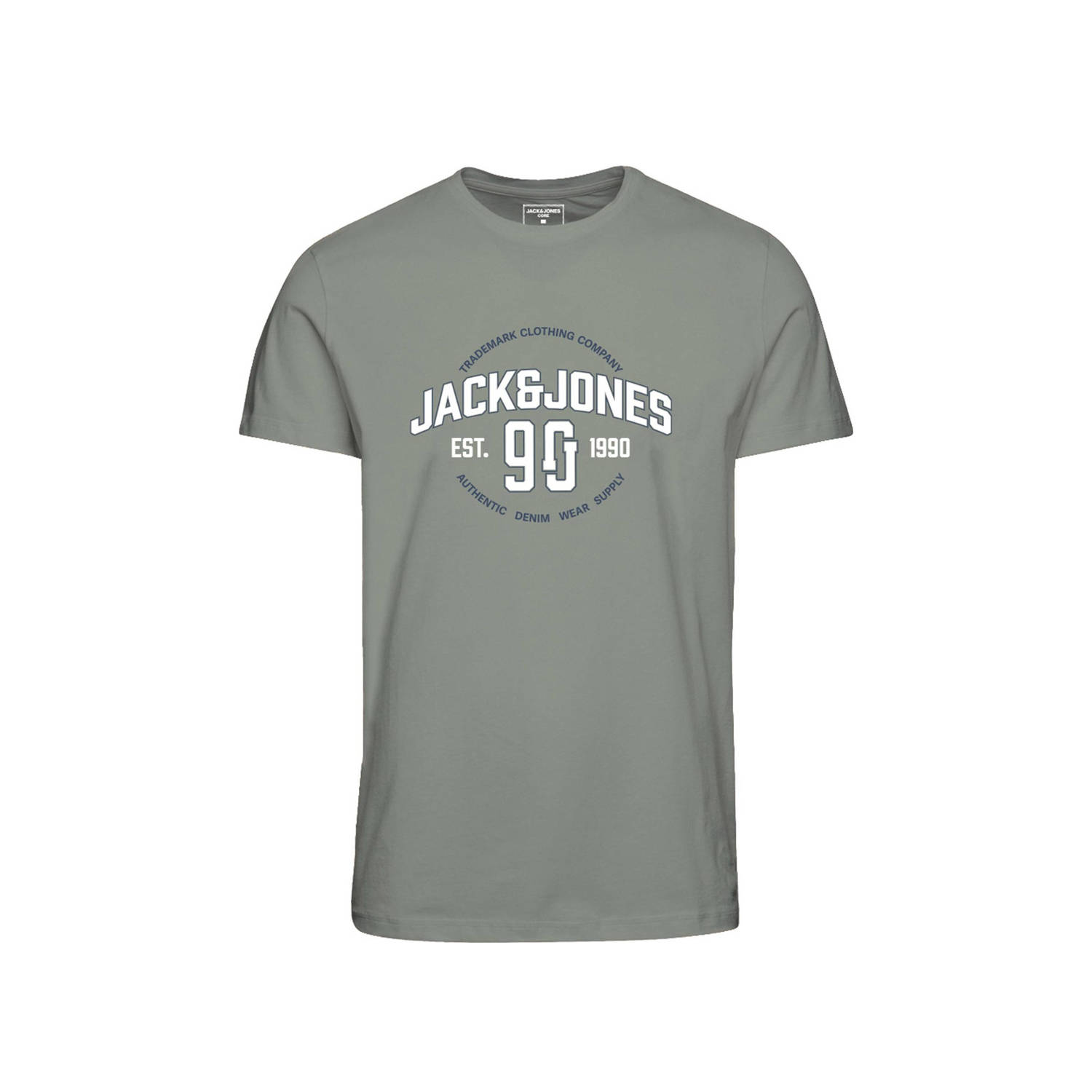 JACK & JONES JUNIOR T-shirt JJMINDS met logo saliegroen