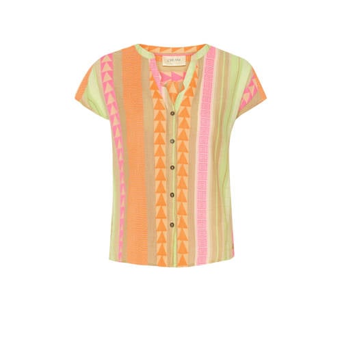 Cream blouse CRSola met all over print oranje/geel