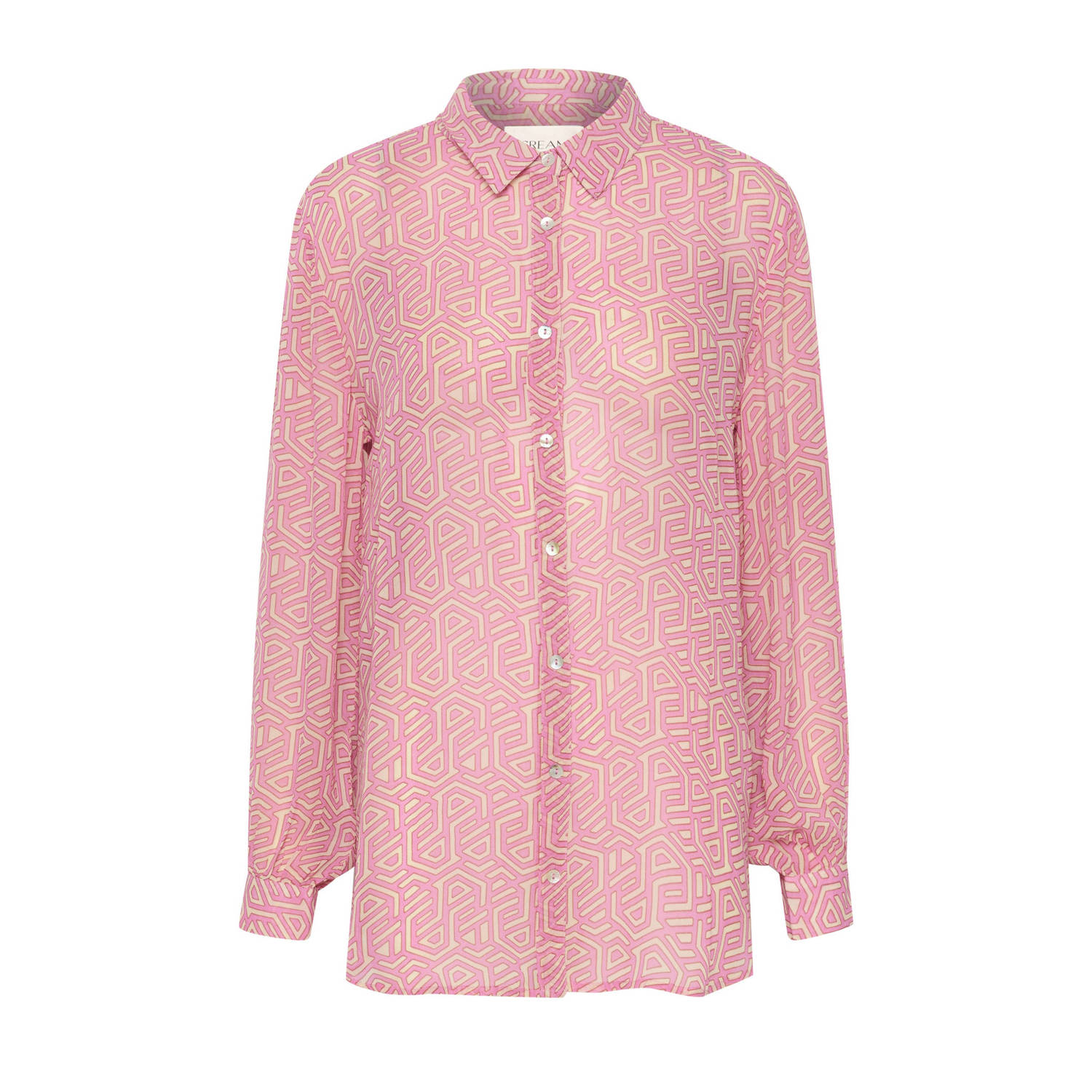 Cream blouse CRLinea met all over print roze