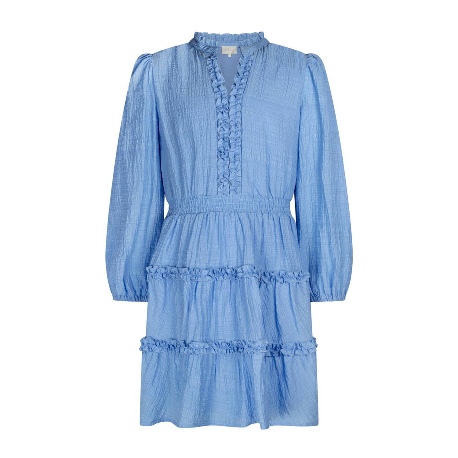 AI&KO jurk blauw Meisjes Tencel V-hals Effen 152