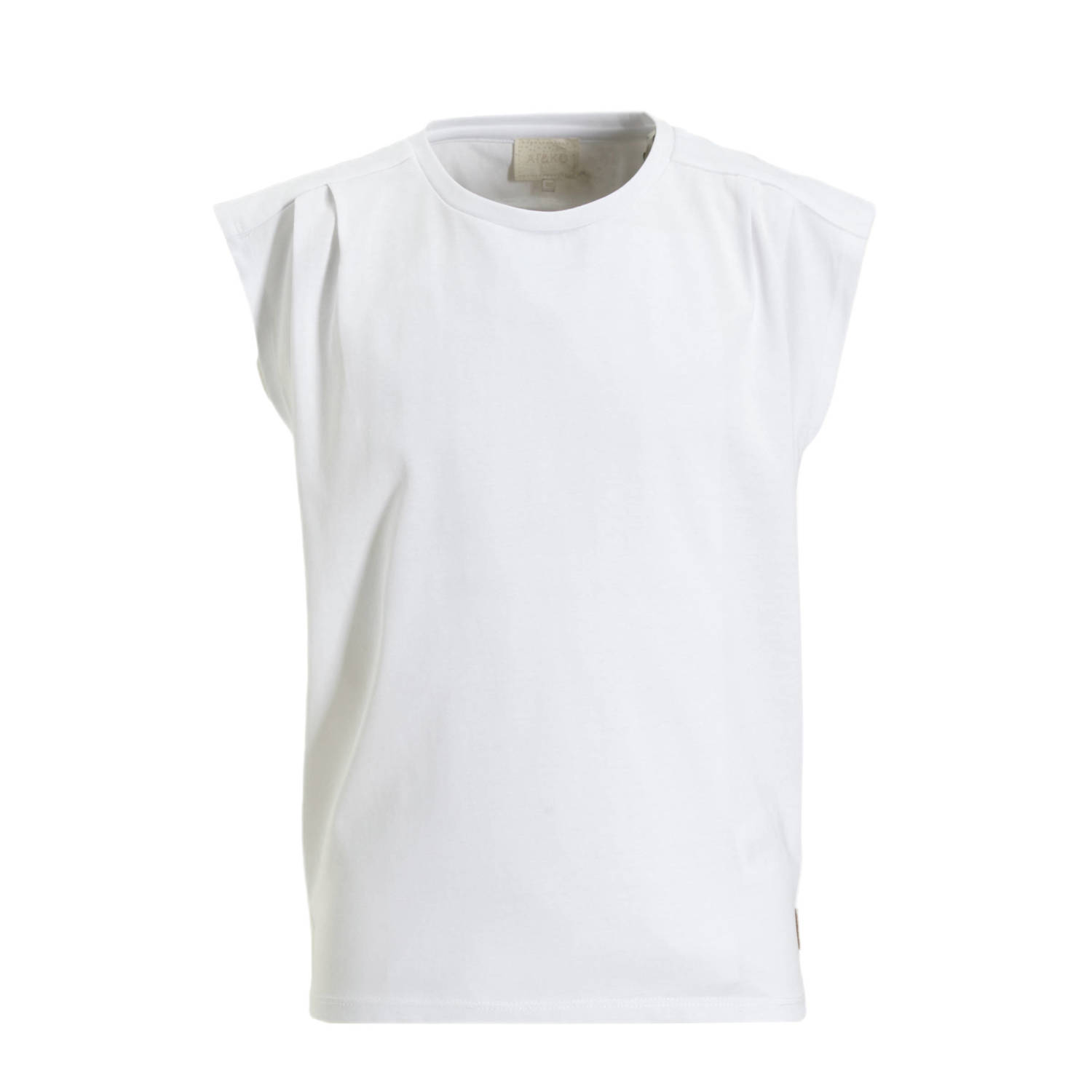 AI&KO top wit T-shirt Meisjes Katoen Ronde hals Effen 140