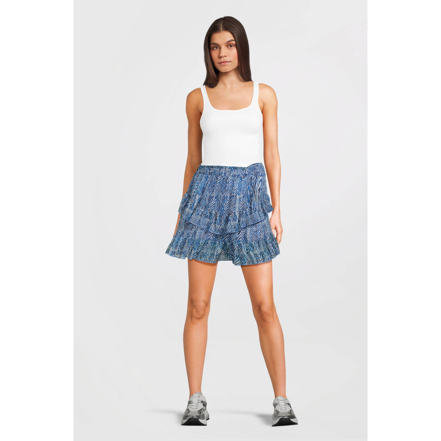AI&KO rok met dierenprint blauw