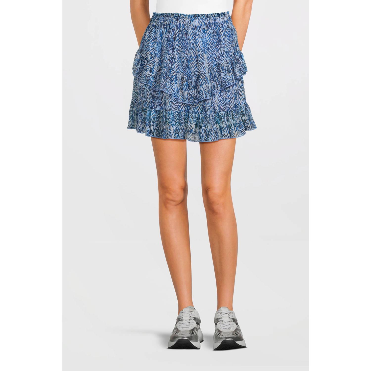 AI&KO rok met dierenprint blauw Meisjes Polyester Dierenprint 140