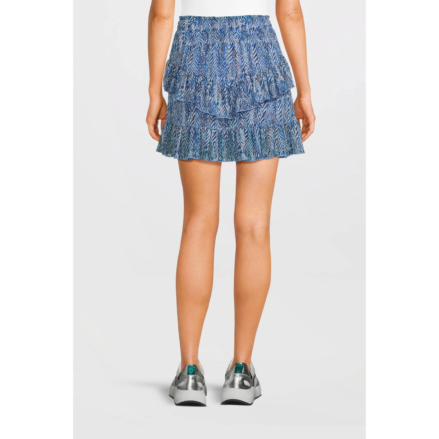 AI&KO rok met dierenprint blauw