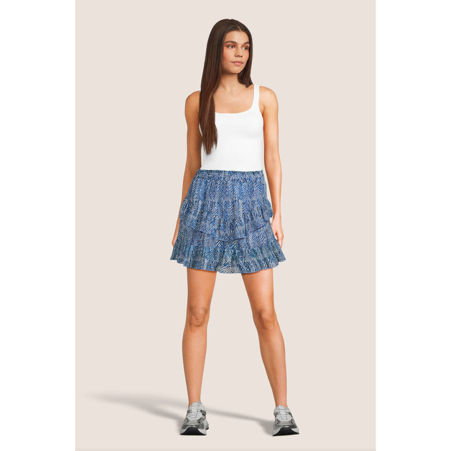 AI&KO rok met dierenprint blauw