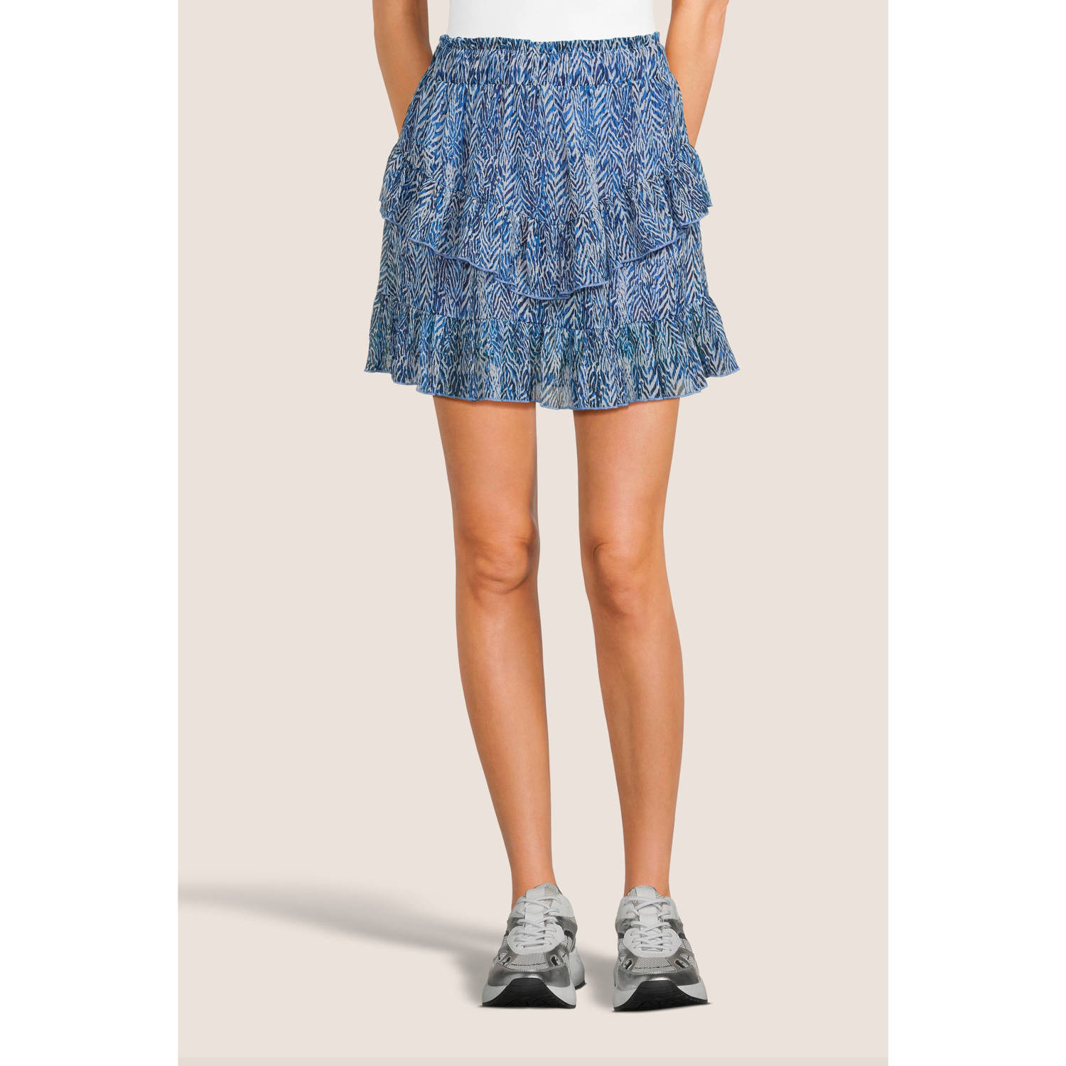 AI&KO rok met dierenprint blauw
