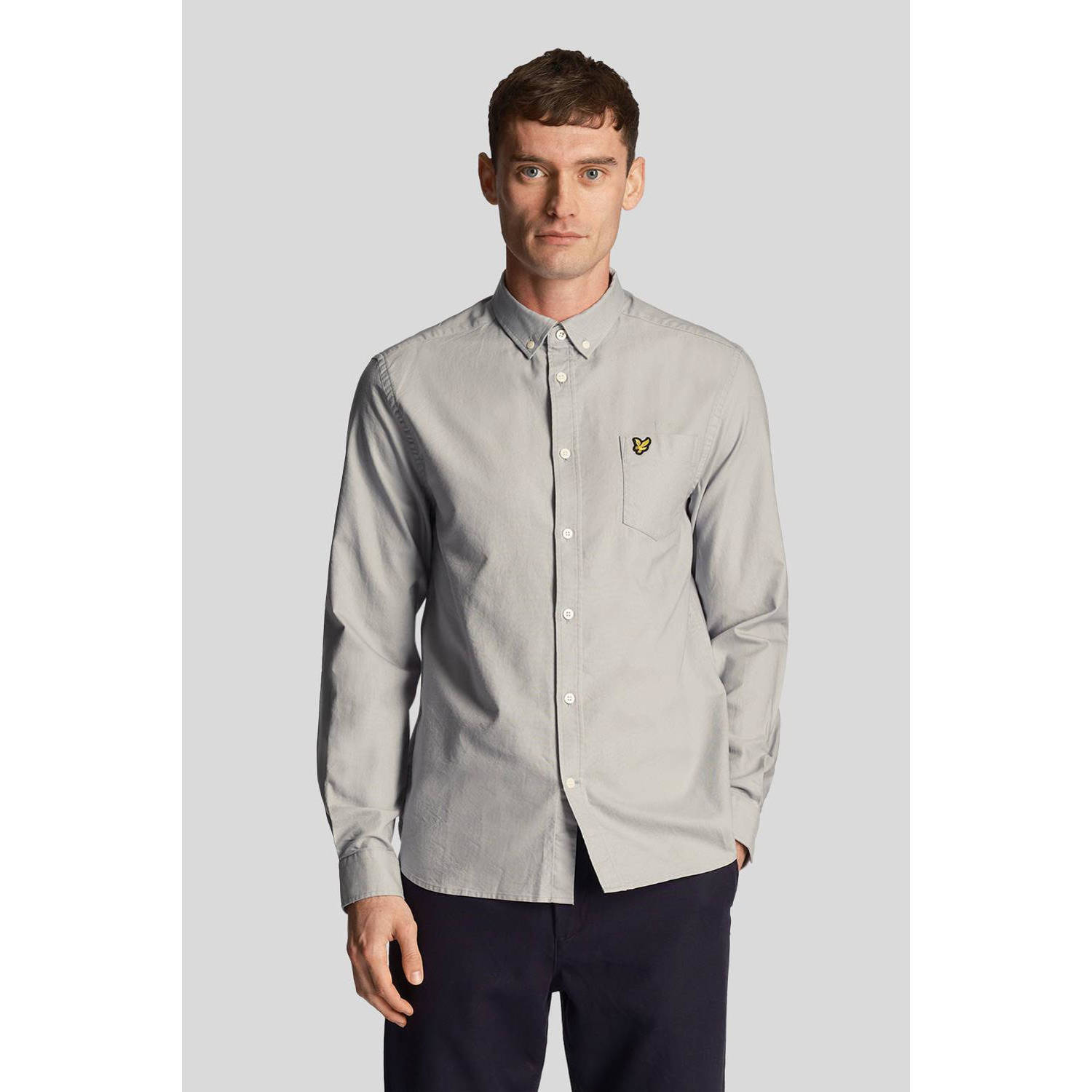 Lyle & Scott regular fit overhemd met logo slate blue