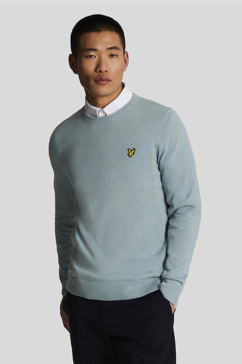 Lyle & Scott trui met logo beige