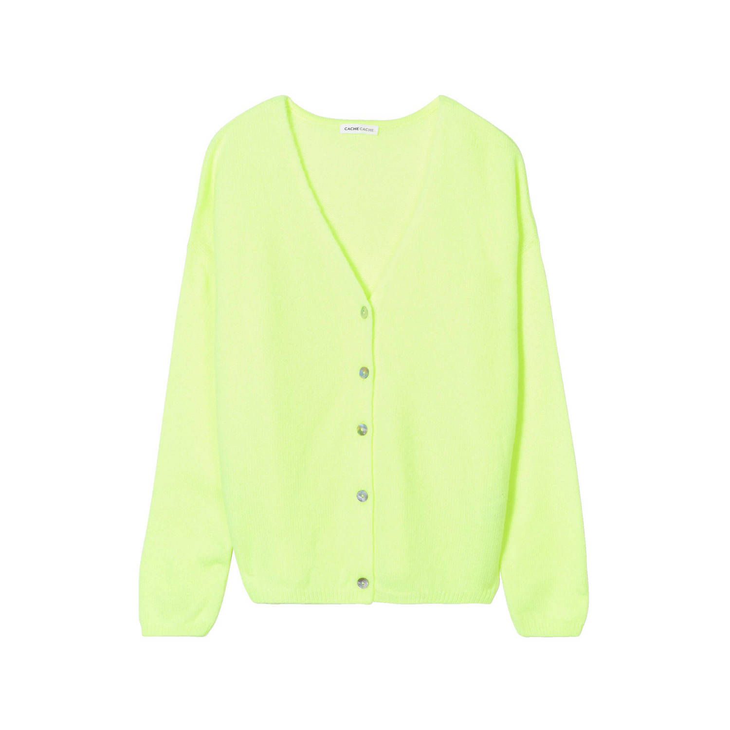 Cache gebreid vest felgeel