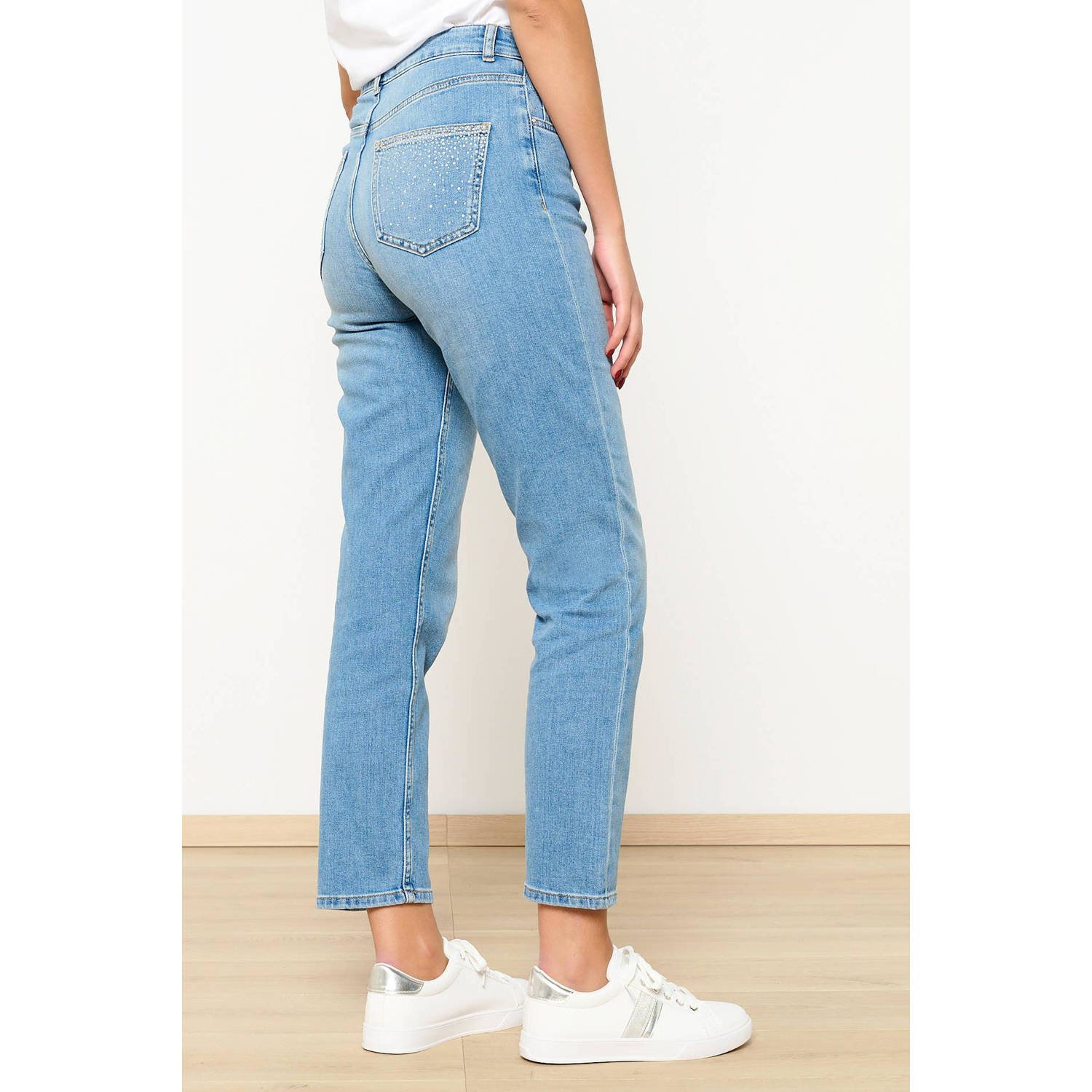 LOLALIZA high waist slim fit jeans light blue denim