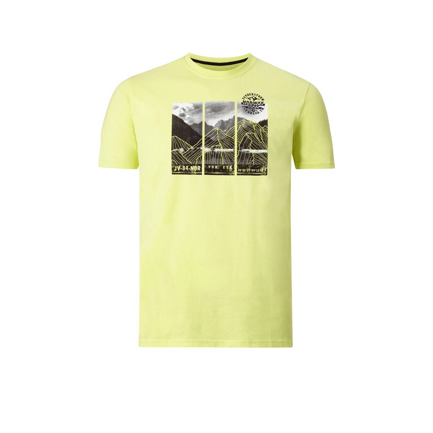 Jan Vanderstorm regular fit T-shirt KRISTFINNUR Plus Size met printopdruk groen