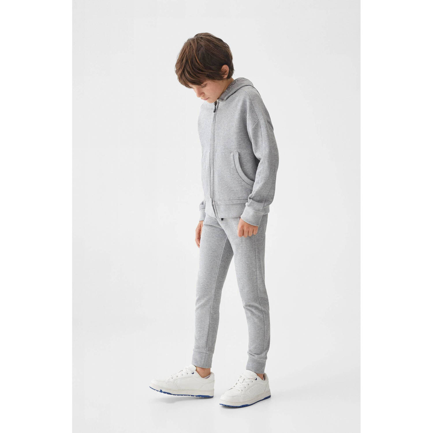 Mango Kids regular fit joggingbroek middengrijs