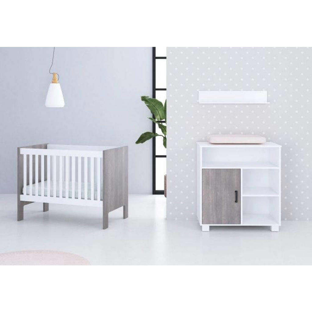 Cabino Babykamer Fresno White Grey (2-delig)